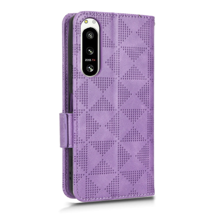 For Sony Xperia 5 IV Symmetrical Triangle Leather Phone Case