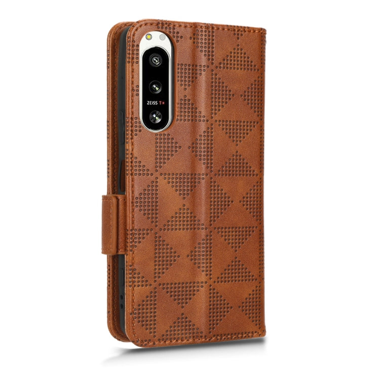 For Sony Xperia 5 IV Symmetrical Triangle Leather Phone Case