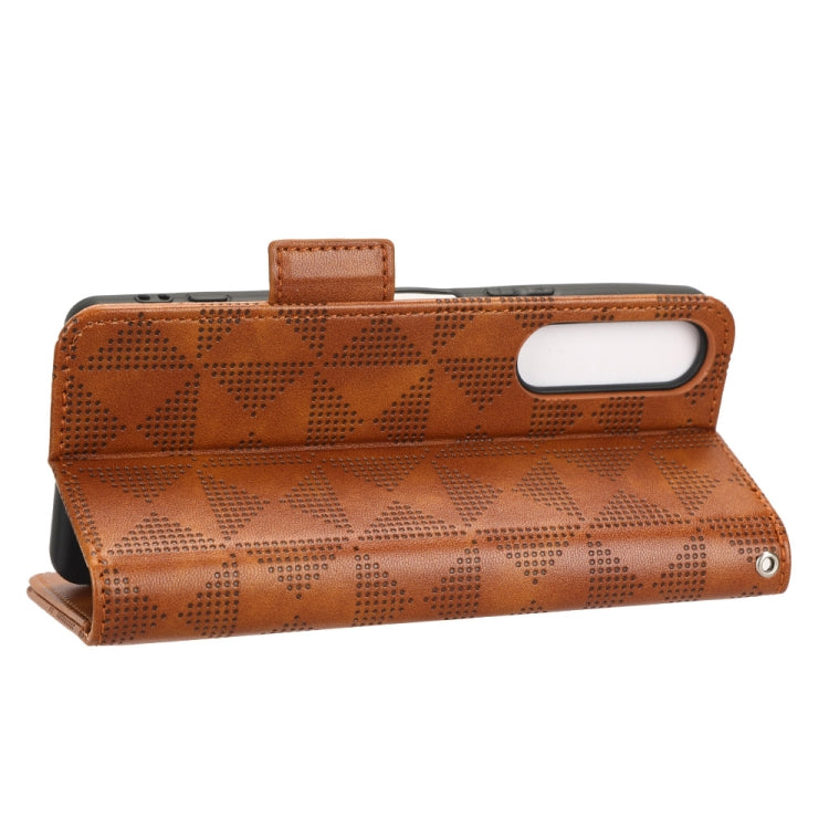 For Sony Xperia 5 IV Symmetrical Triangle Leather Phone Case