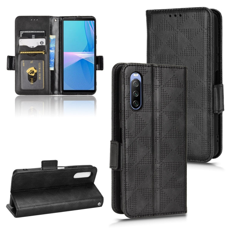 For Sony Xperia 10 III Symmetrical Triangle Leather Phone Case
