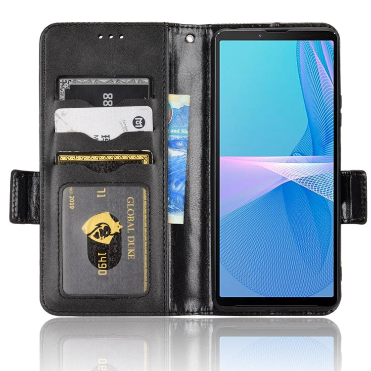 For Sony Xperia 10 III Symmetrical Triangle Leather Phone Case