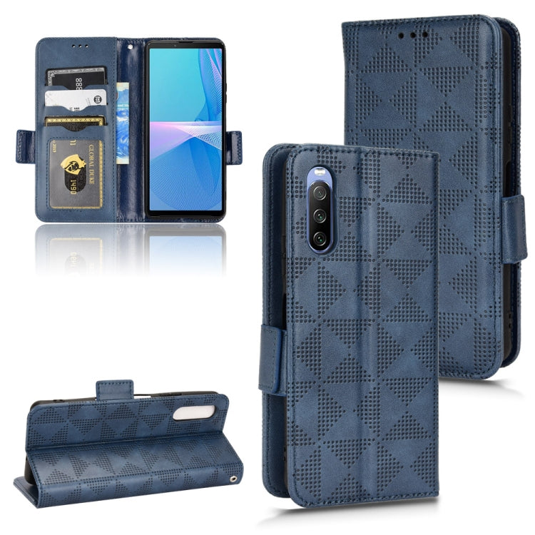 For Sony Xperia 10 III Symmetrical Triangle Leather Phone Case