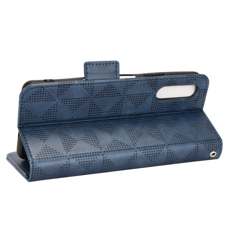 For Sony Xperia 10 III Symmetrical Triangle Leather Phone Case