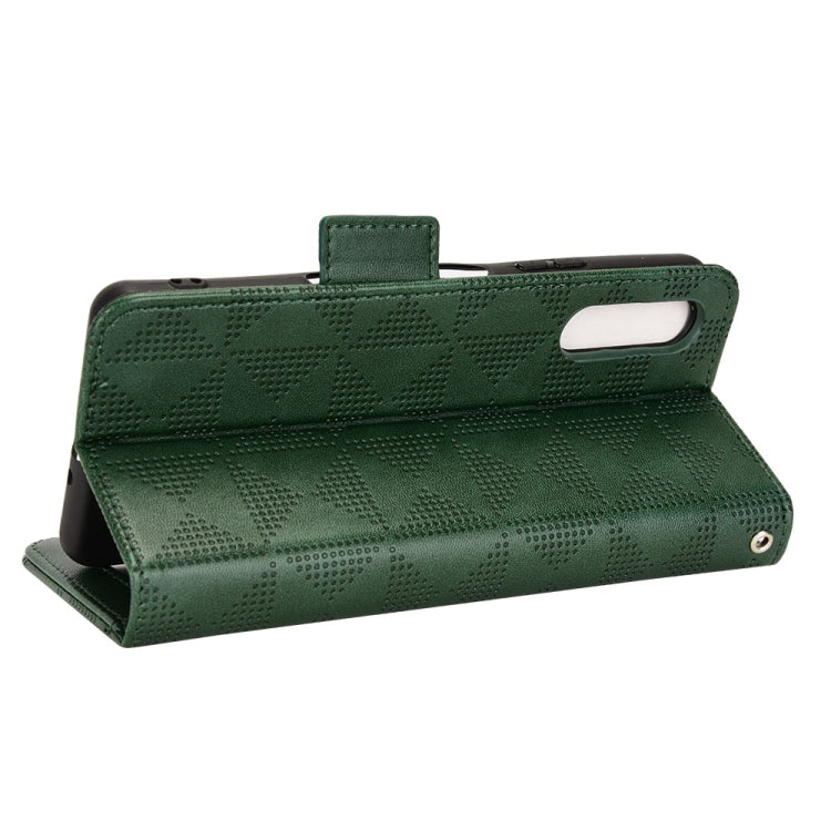 For Sony Xperia 10 III Symmetrical Triangle Leather Phone Case
