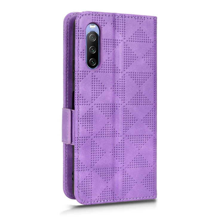 For Sony Xperia 10 III Symmetrical Triangle Leather Phone Case