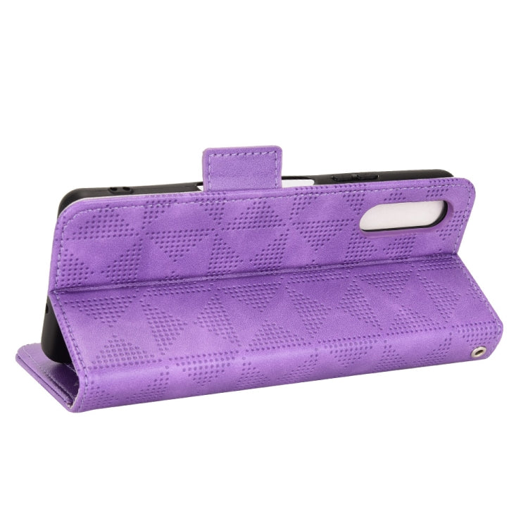 For Sony Xperia 10 III Symmetrical Triangle Leather Phone Case