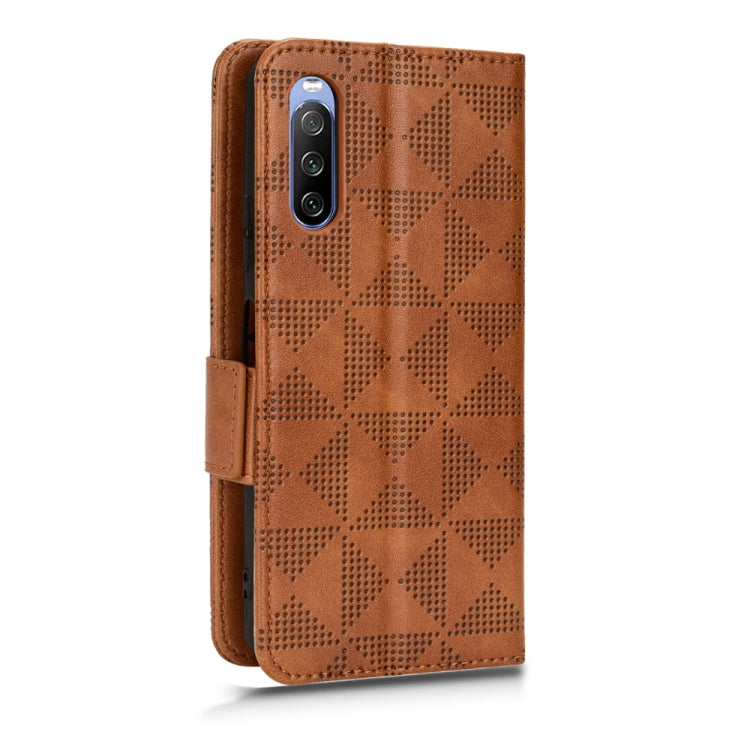 For Sony Xperia 10 III Symmetrical Triangle Leather Phone Case