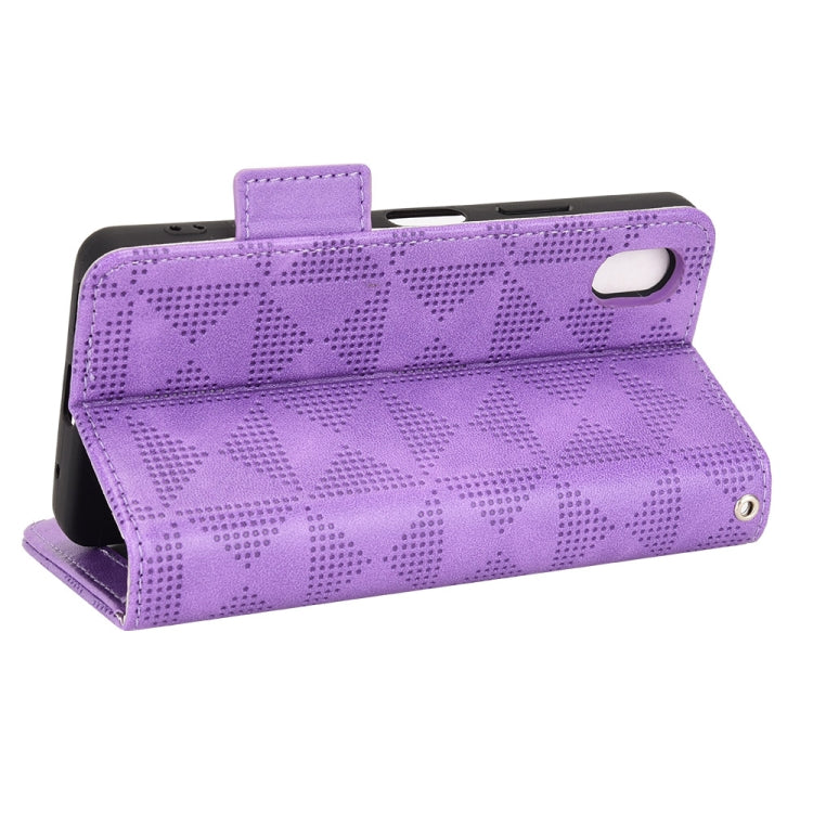 For Sony Xperia Ace III Symmetrical Triangle Leather Phone Case