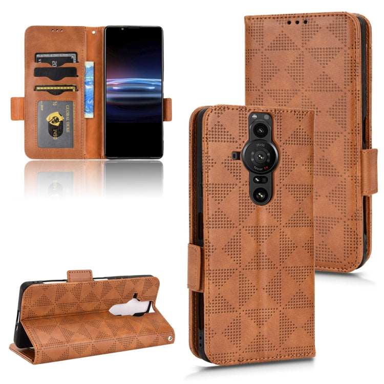 For Sony Xperia Pro-I Symmetrical Triangle Leather Phone Case