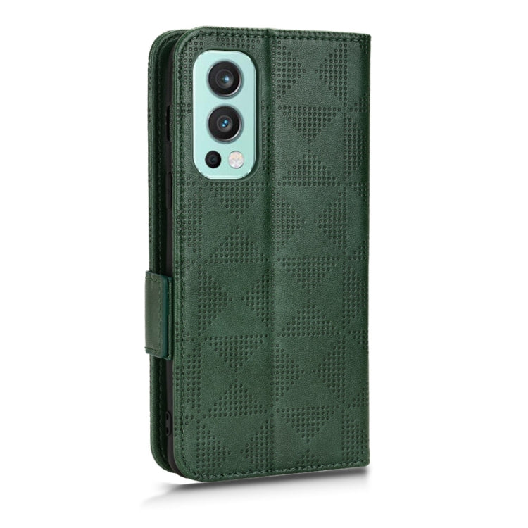 For OnePlus Nord 2 5G Symmetrical Triangle Leather Phone Case