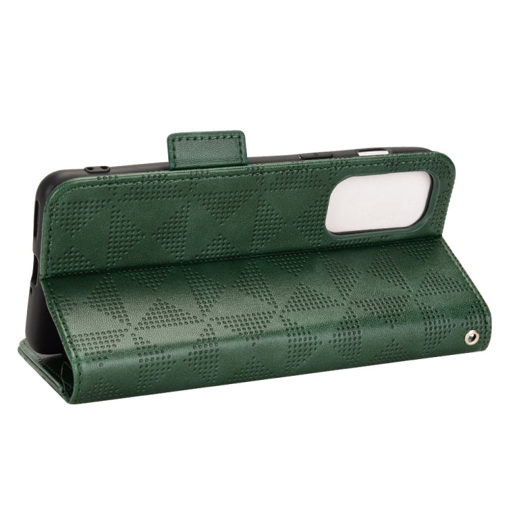 For OnePlus Nord 2 5G Symmetrical Triangle Leather Phone Case