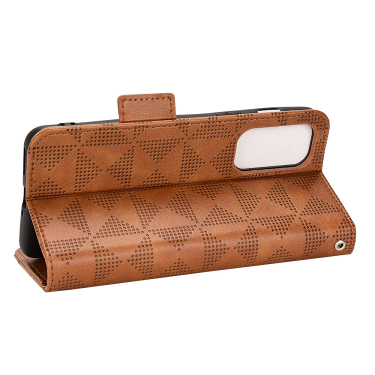 For OnePlus Nord 2 5G Symmetrical Triangle Leather Phone Case