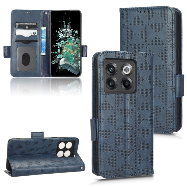 For OnePlus 10T Symmetrical Triangle Leather Phone Case