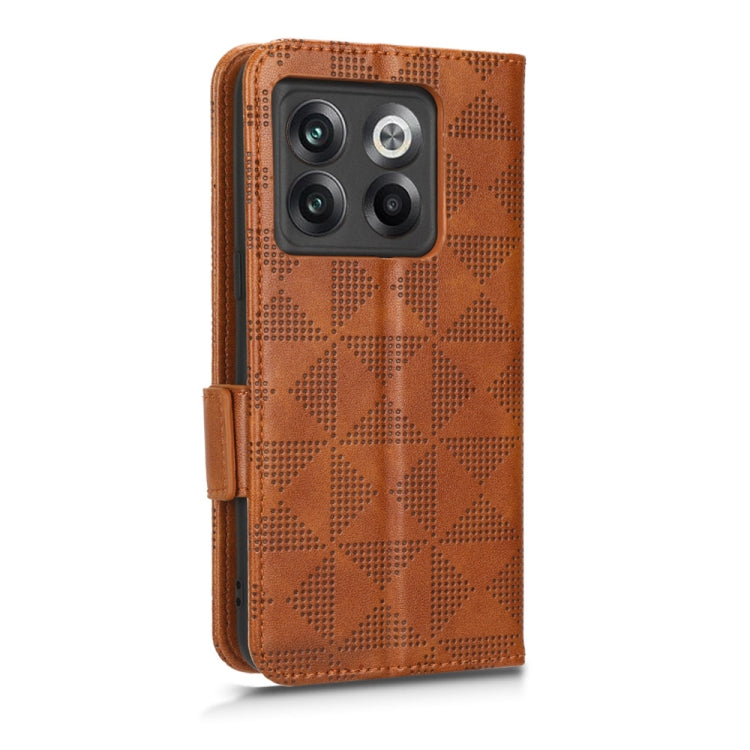 For OnePlus 10T Symmetrical Triangle Leather Phone Case