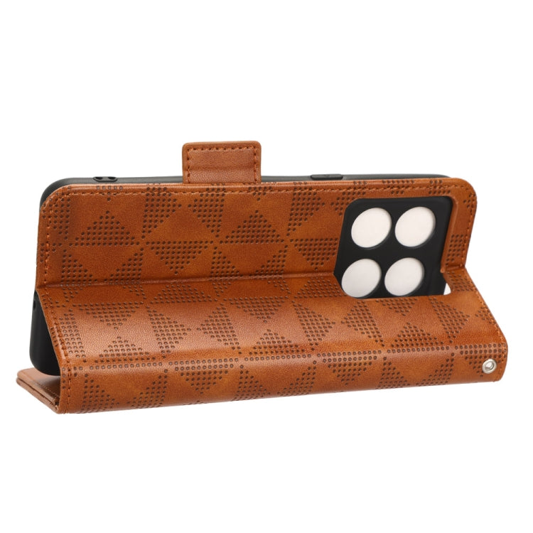 For OnePlus 10T Symmetrical Triangle Leather Phone Case