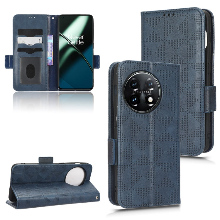 For OnePlus 11 5G Symmetrical Triangle Leather Phone Case
