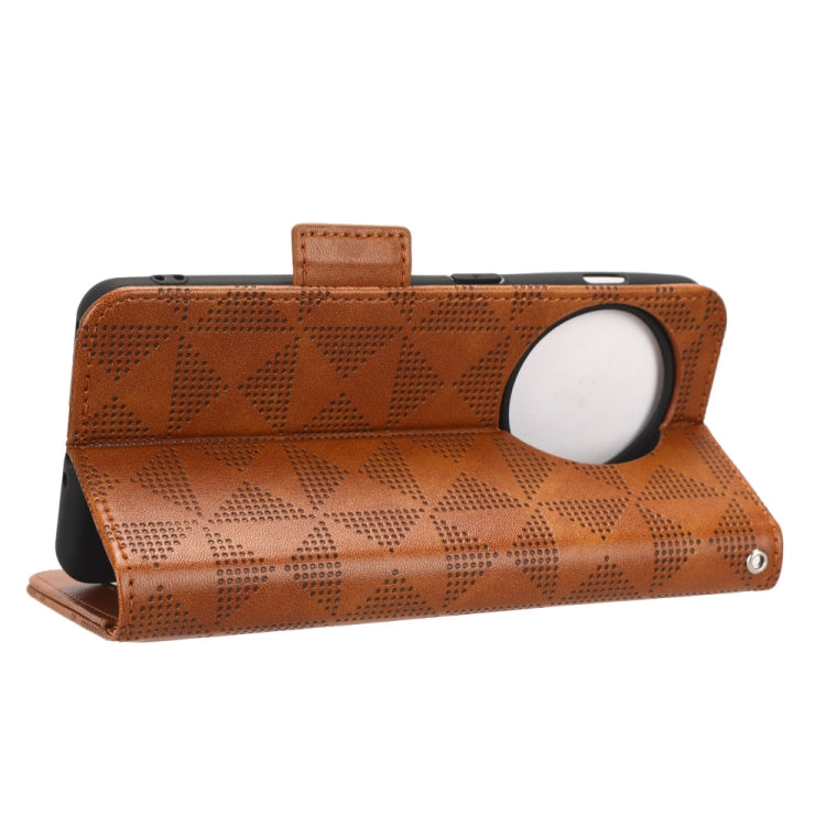 For OnePlus 11 5G Symmetrical Triangle Leather Phone Case