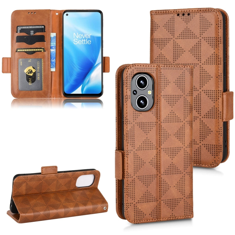 For OnePlus Nord N20 5G Symmetrical Triangle Leather Phone Case