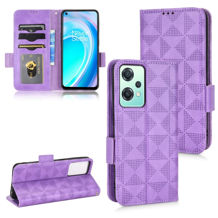 For OnePlus Nord CE 5G Symmetrical Triangle Leather Phone Case