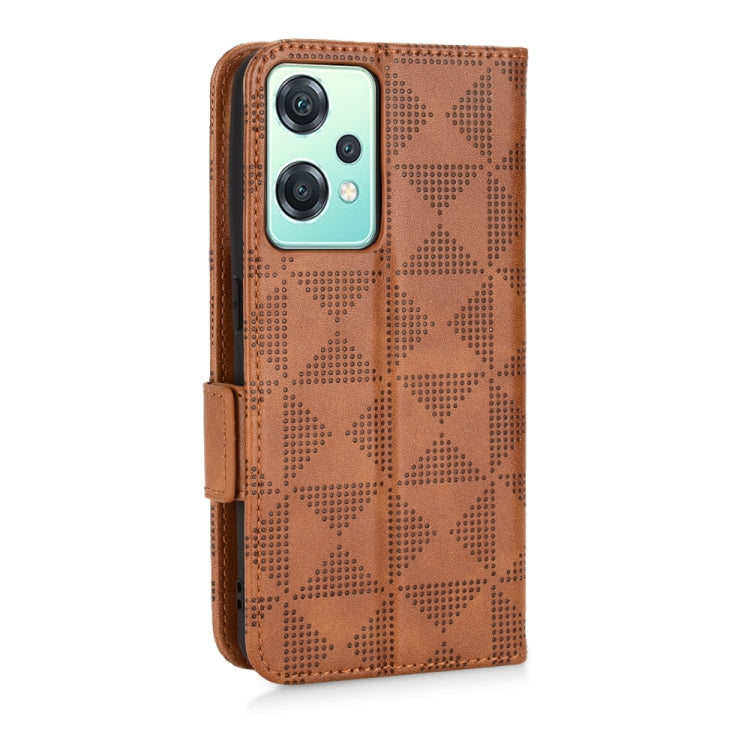 For OnePlus Nord CE 5G Symmetrical Triangle Leather Phone Case