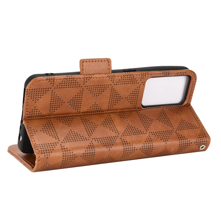 For OnePlus Nord CE 5G Symmetrical Triangle Leather Phone Case