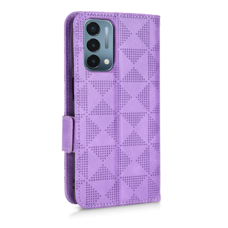 For OnePlus Nord N200 5G Symmetrical Triangle Leather Phone Case