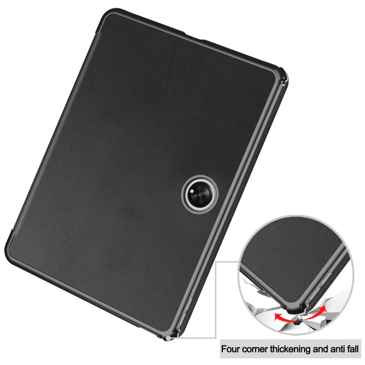 For OPPO Pad 2 11.6 inch Custer Pure Color 3-Fold Holder Smart Leather Tablet Case
