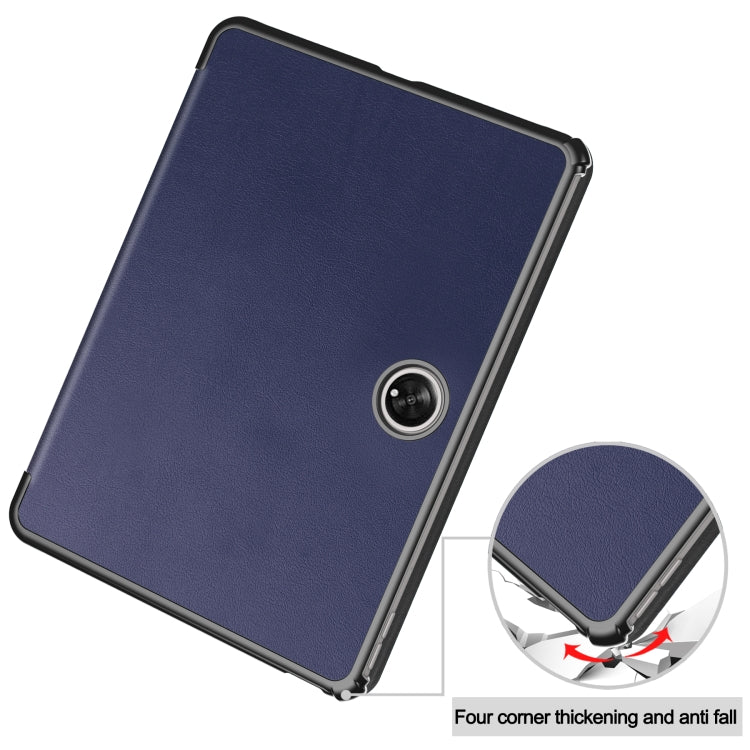 For OPPO Pad 2 11.6 inch Custer Pure Color 3-Fold Holder Smart Leather Tablet Case