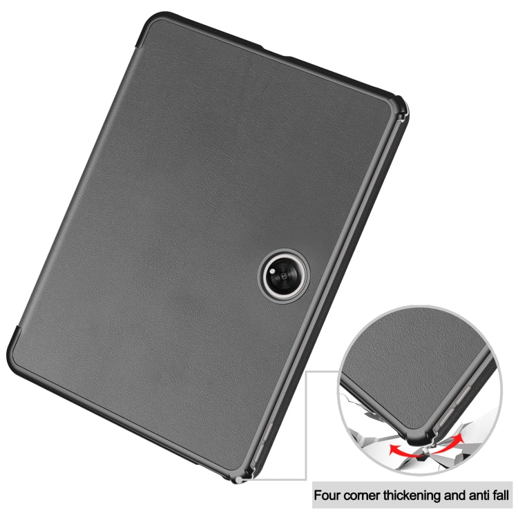 For OPPO Pad 2 11.6 inch Custer Pure Color 3-Fold Holder Smart Leather Tablet Case