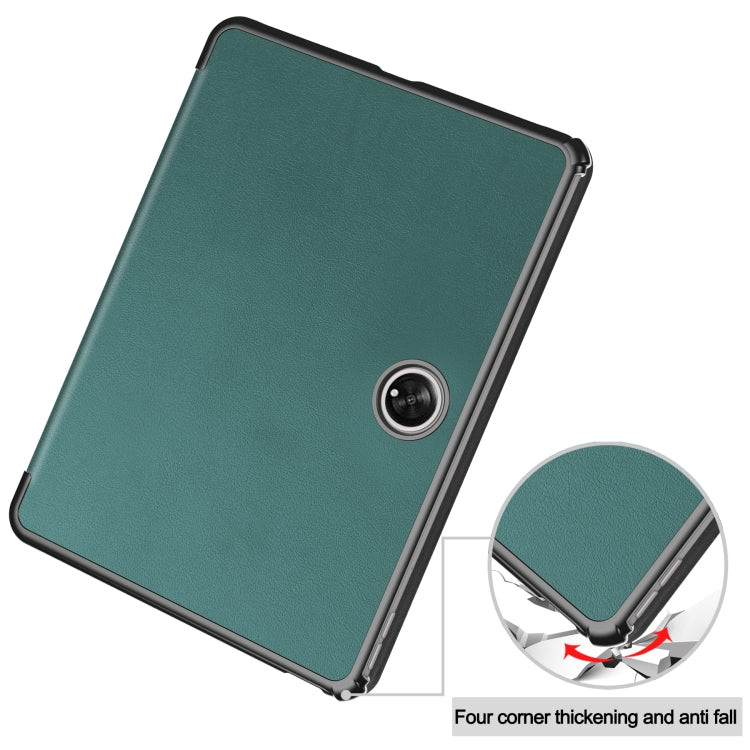 For OPPO Pad 2 11.6 inch Custer Pure Color 3-Fold Holder Smart Leather Tablet Case