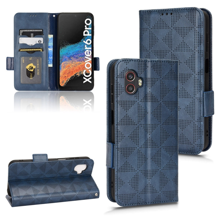 For Samsung Galaxy Xcover 6 Pro Symmetrical Triangle Leather Phone Case