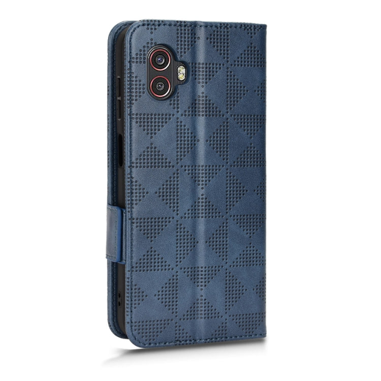 For Samsung Galaxy Xcover 6 Pro Symmetrical Triangle Leather Phone Case