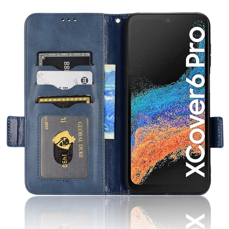 For Samsung Galaxy Xcover 6 Pro Symmetrical Triangle Leather Phone Case