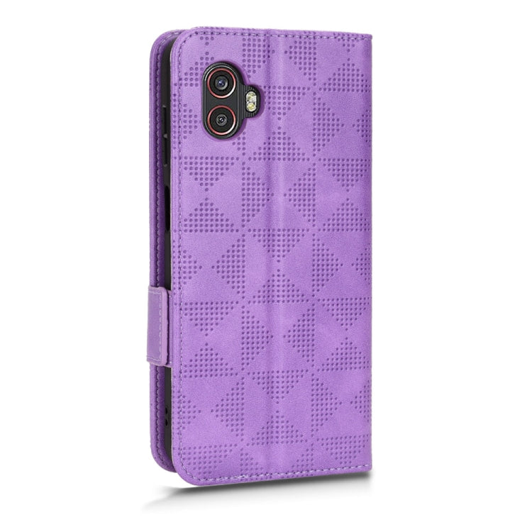 For Samsung Galaxy Xcover 6 Pro Symmetrical Triangle Leather Phone Case