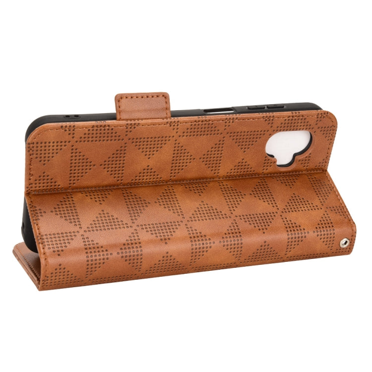 For Samsung Galaxy Xcover 6 Pro Symmetrical Triangle Leather Phone Case