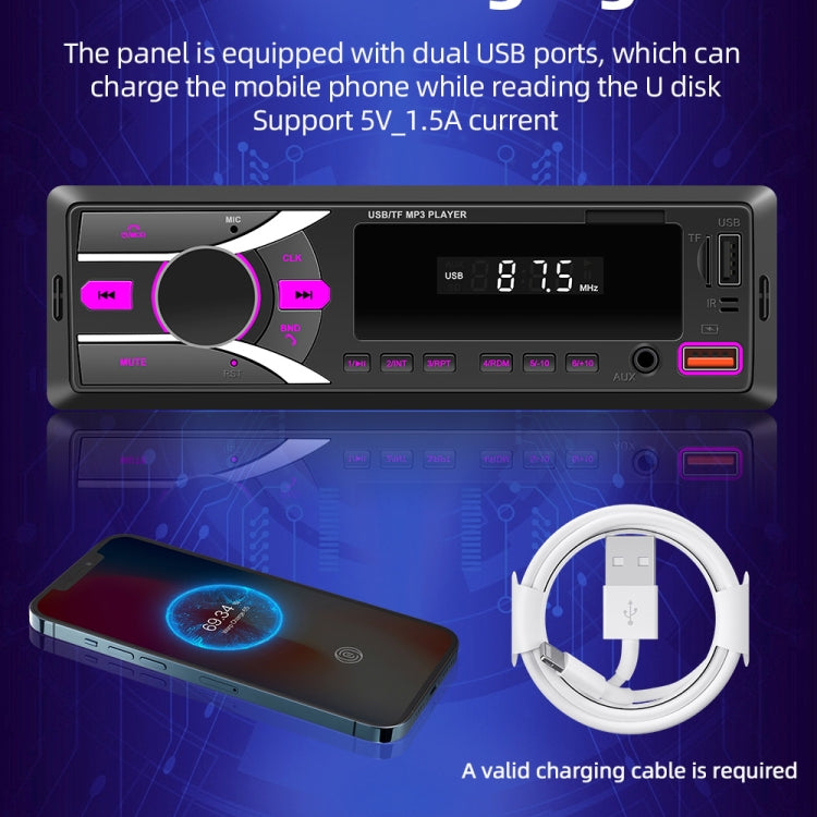 D3107 Car Bluetooth MP3 Player Support Smart Voice Assistant / FM