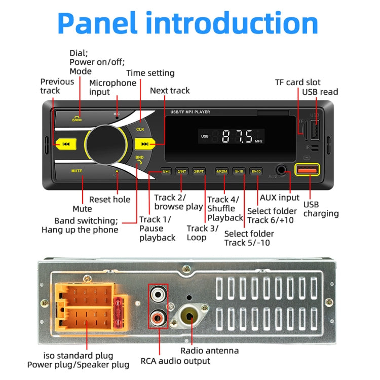 D3107 Car Bluetooth MP3 Player Support Smart Voice Assistant / FM