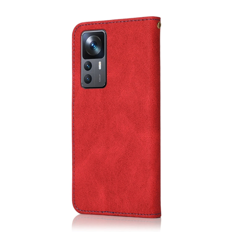For Xiaomi Redmi K50 Ultra / Xiaomi 12T Pro / 12T Dual-color Stitching Leather Phone Case
