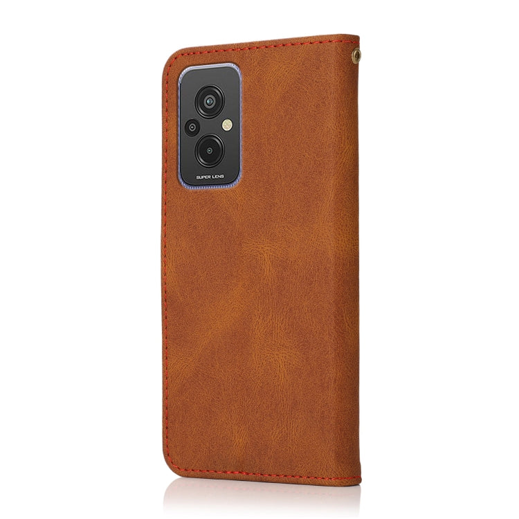 For Xiaomi Redmi 11 Prime 4G Dual-color Stitching Leather Phone Case