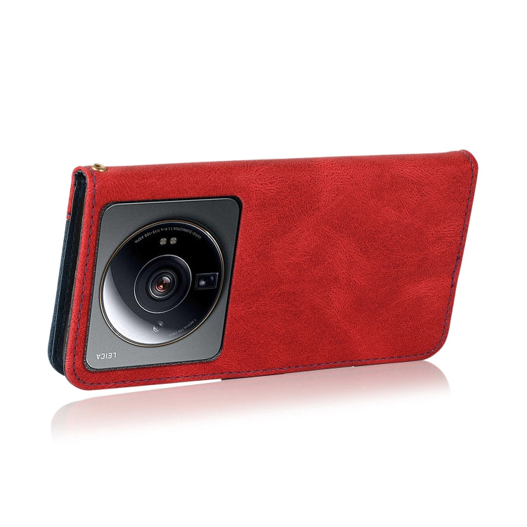 For Xiaomi 12S Ultra Dual-color Stitching Leather Phone Case