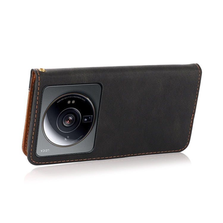 For Xiaomi 12S Ultra Dual-color Stitching Leather Phone Case