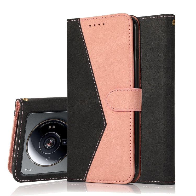 For Xiaomi 12S Ultra Dual-color Stitching Leather Phone Case