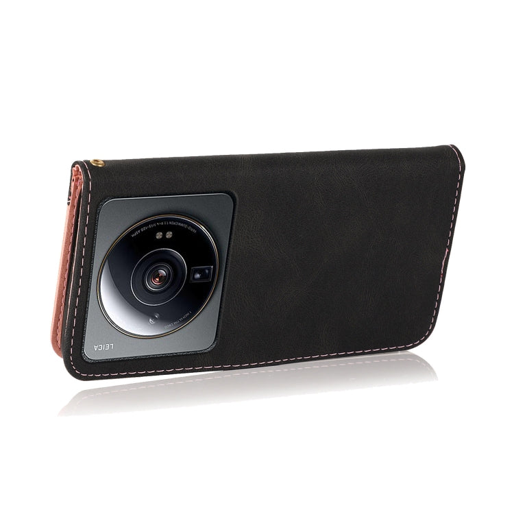 For Xiaomi 12S Ultra Dual-color Stitching Leather Phone Case