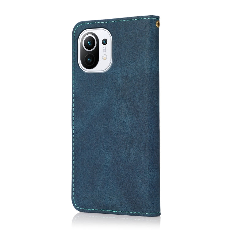 For Xiaomi Mi 11 Dual-color Stitching Leather Phone Case