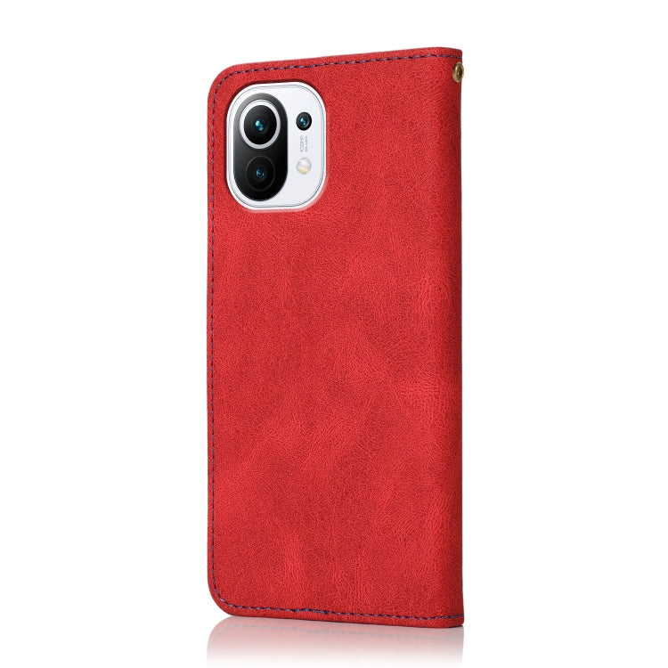 For Xiaomi Mi 11 Dual-color Stitching Leather Phone Case