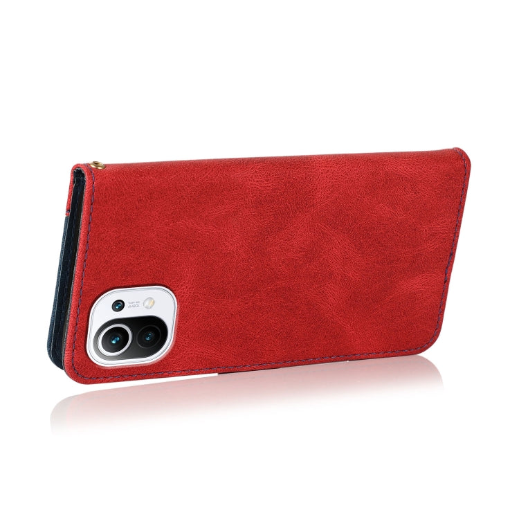 For Xiaomi Mi 11 Dual-color Stitching Leather Phone Case