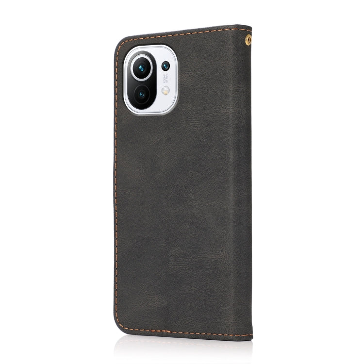 For Xiaomi Mi 11 Dual-color Stitching Leather Phone Case