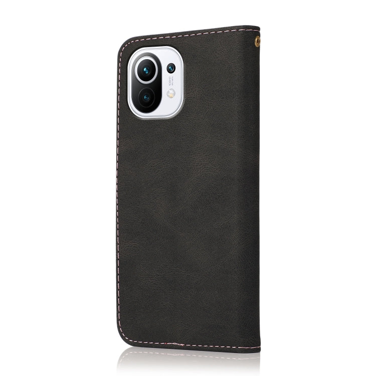 For Xiaomi Mi 11 Dual-color Stitching Leather Phone Case
