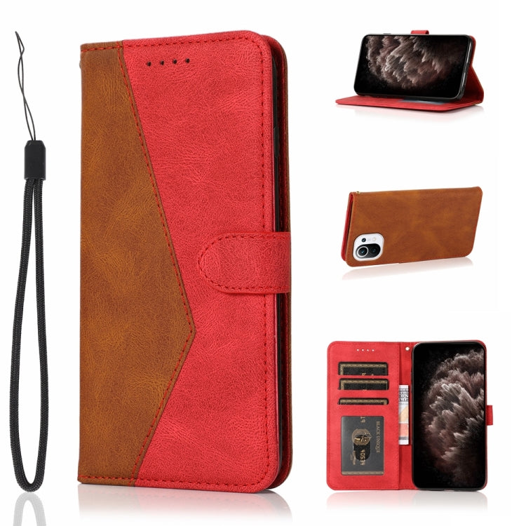 For Xiaomi Mi 11 Dual-color Stitching Leather Phone Case