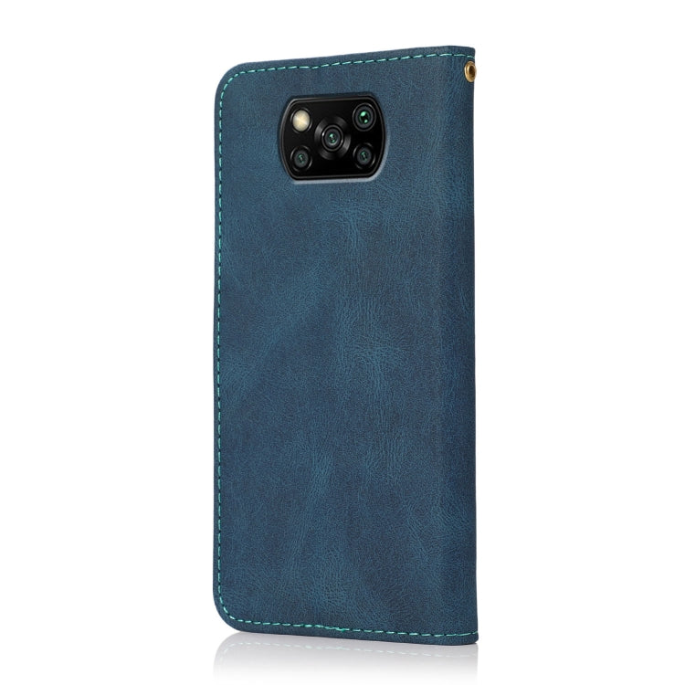 For Xiaomi Poco X3 Dual-color Stitching Leather Phone Case